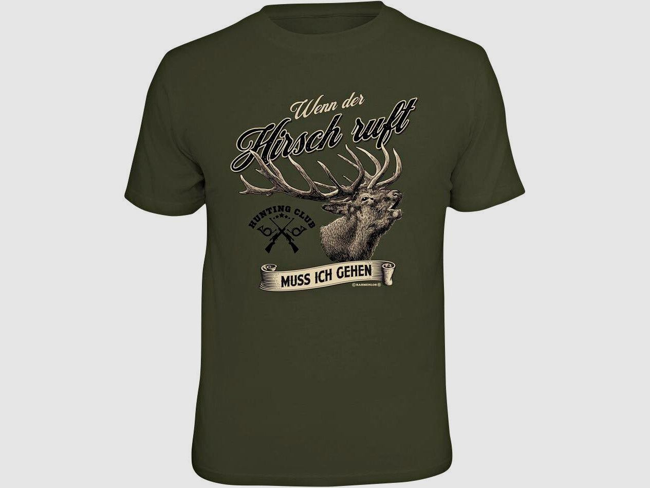 "Wenn der Hirsch ruft" T-Shirt Herren (Grün)