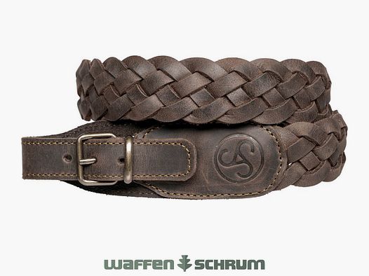 Sauer tracolla in pelle intrecciata marrone