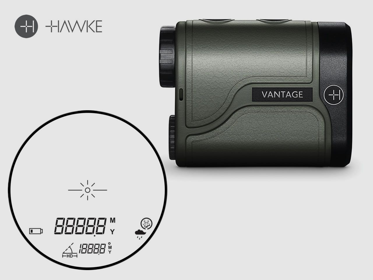 HAWKE Entfernungsmesser Laser Range Finder VANTAGE 600, 6 m bis 600 m, 6-fach Zoom