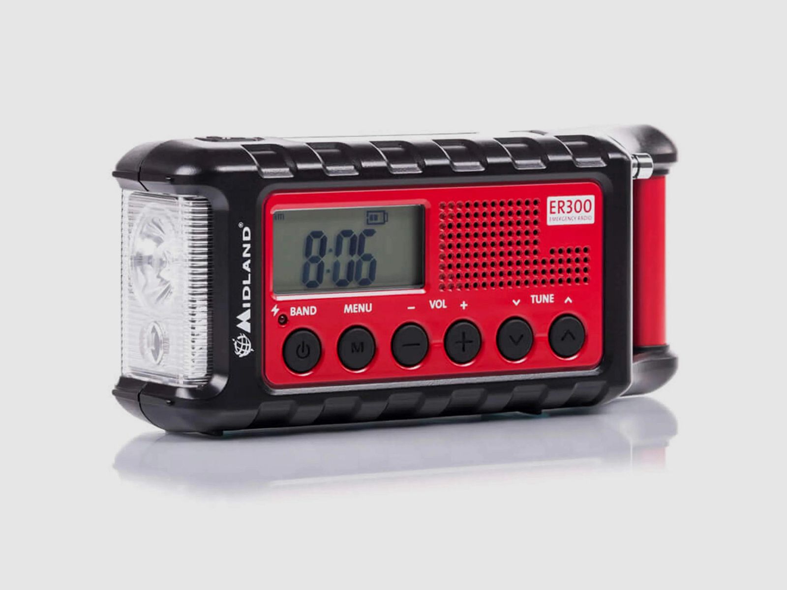 Midland Outdoor Kurbelradio ER 300 rood