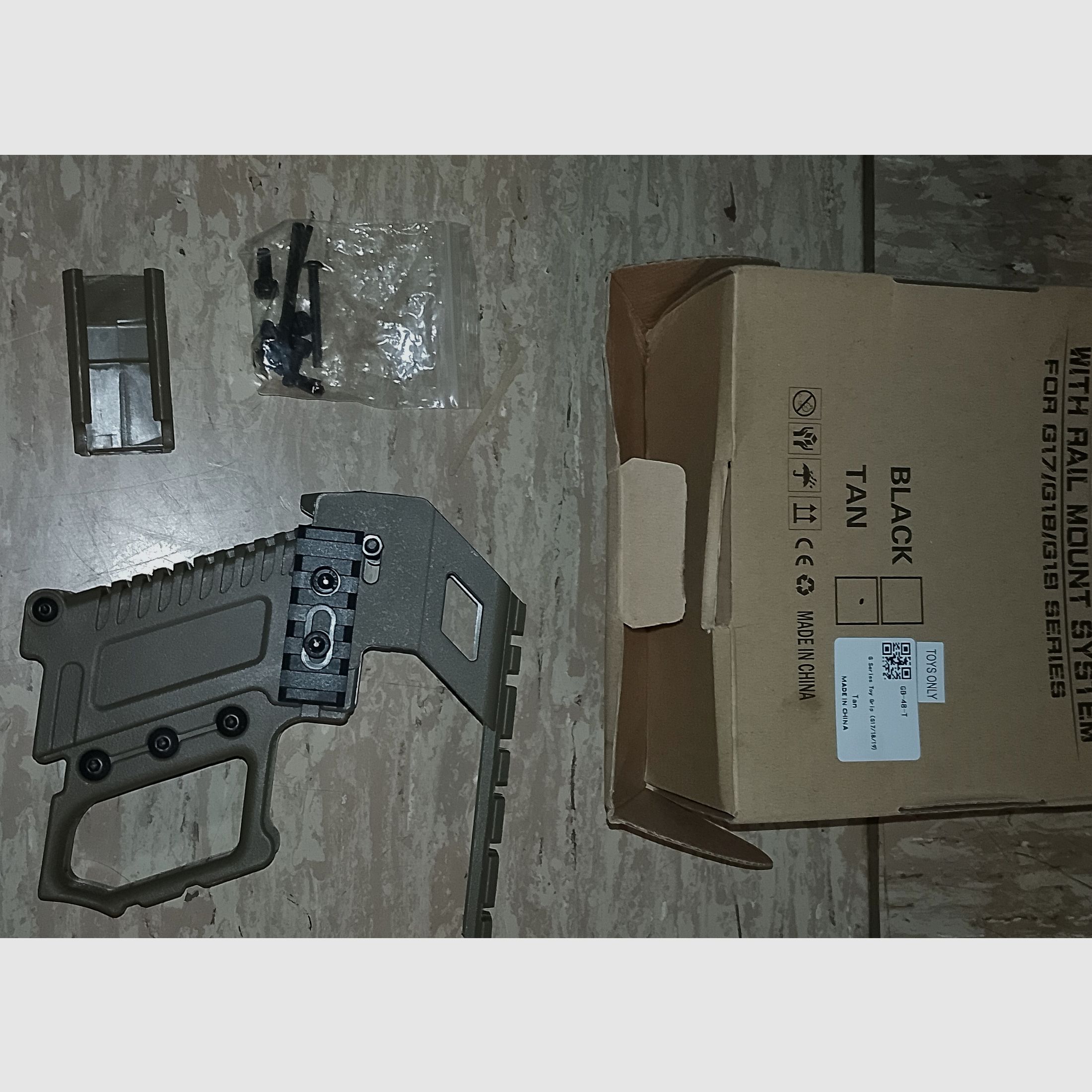 Carabine kit Glock 17 Gen 4 und 5 tactical Magazinkampfkit we marui te g 18 19 26 neu  Beige picatinny 