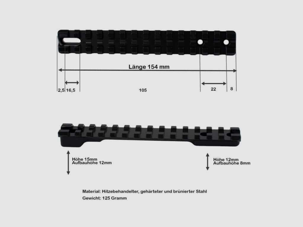 Rifle Doc Mauser K98 Picatinny Stahl Schiene