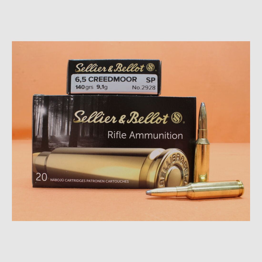 S&B/ Sellier&Bellot Patrone 6,5mmCreedmoor S&B/ Sellier&Bellot 140grs SP VE 20 Patronen/ 9,1g Teillmantel