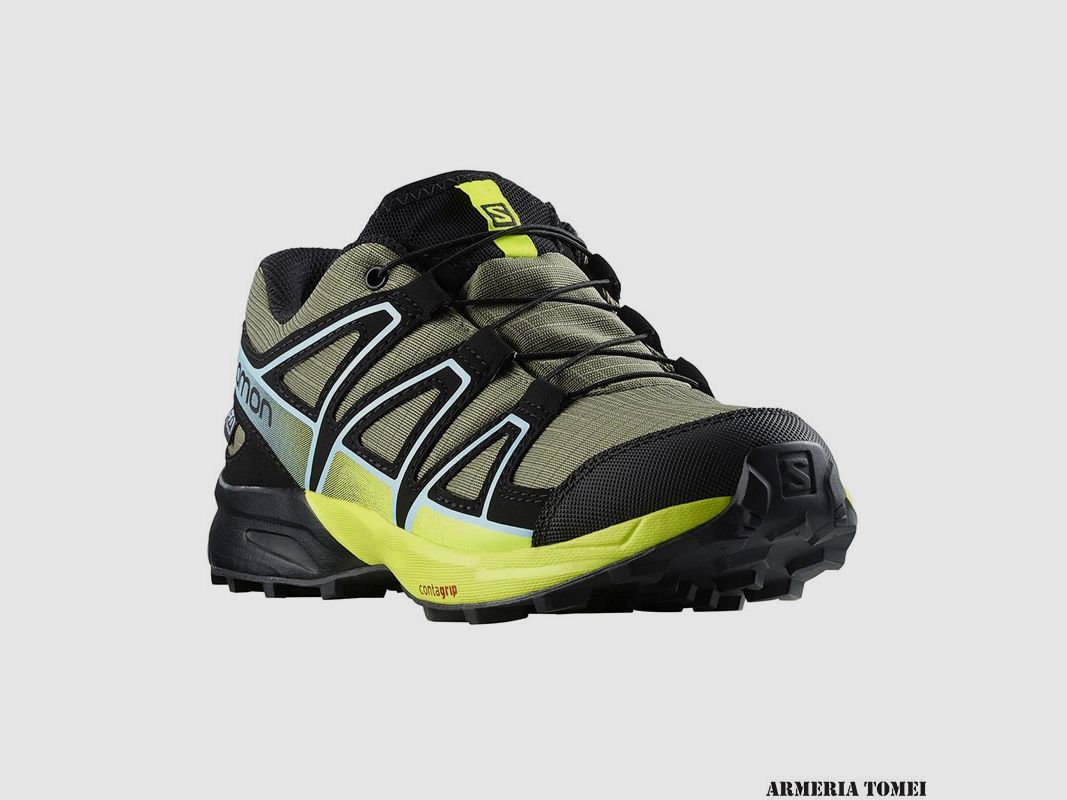 SALOMON – KIDS – SPEEDCROSS CSWP J Deep Lichen Green / Black / Safety Yellow, image 2 of 6
