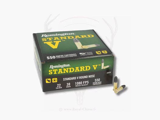550 balles STANDARD V HP Cal.22LR 38Grs REMINGTON