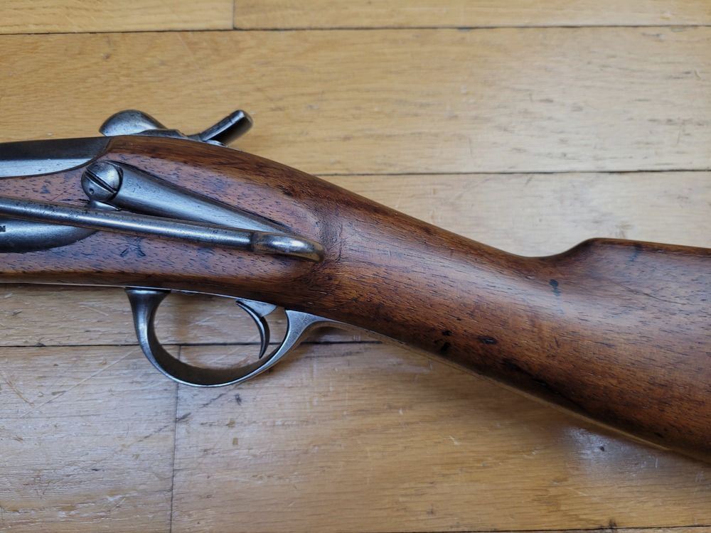 Très rare mousqueton de cavalerie bavarois Modèle 1843 modifié 1851/60 – 1ier système à percussion de l&rsquo;Armée Bavaroise – Construit neuf – Guerres de 1866 et de 1870 – Arsenal d&rsquo;Amberg en 1851 – Arme rare en TBE, image 25 sur 30
