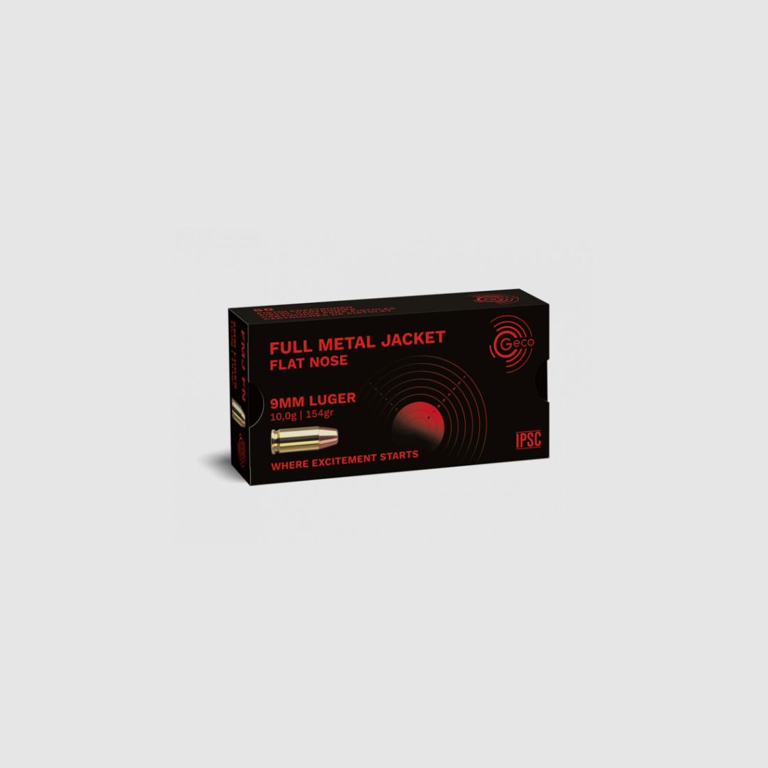GECO FMJ FLAT NOSE PATRONEN - 9x19MM - 154GRS. - 50 STÜCK