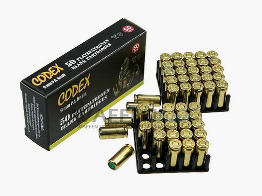 Codex cartucce a salve 9 mm PAK per pistola 50 colpi