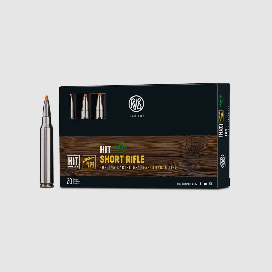 RWS rifle cartridges caliber .300 Win. Mag. HIT Short Rifle 165gr