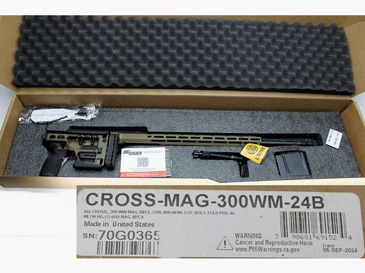 Rep. rifle SIG Sauer Cross Coyote Magnum nueva arma de un pedido de cliente roto .300WinMag