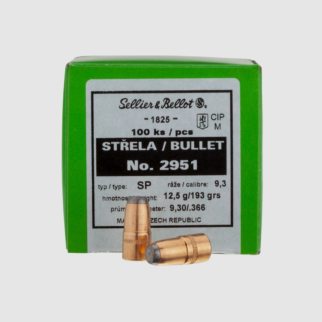 Sellier & Bellot Geschosse 9,3mm/.366 SP 193GR 100 Stück