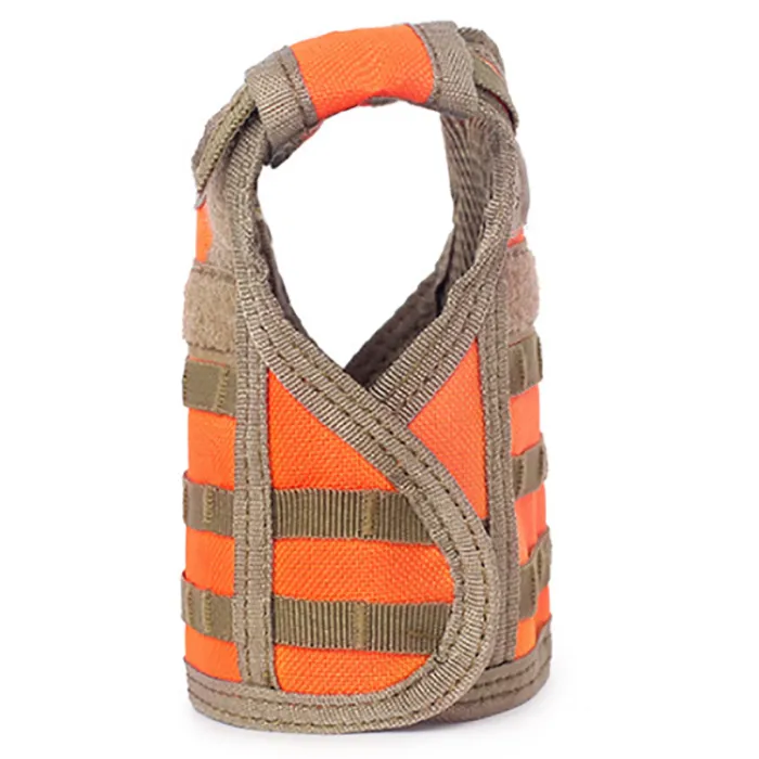 Mini beschermvest voor bierfles / wijnfles / thermosfles - Oranje-rood, afbeelding 4 van 7