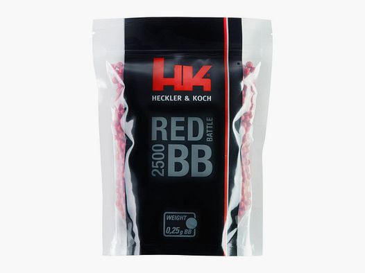 Heckler & Koch Premium BBs 6 mm, 0,25 g, rot, 2.500 St., Zip-Beutel