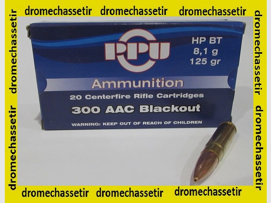 Box mit 20 Patronen, Partizan, Kal. 300 Blackout, 125 grains, HPBT