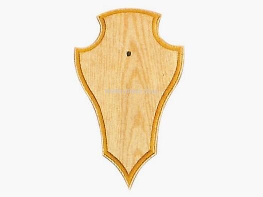 Horn plate for roe deer, 22X13 cm, pointed shape, with cutout, light