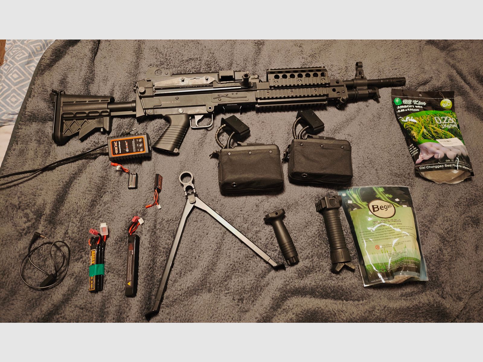 A&K MK46 Upgrade LMG AEG, wersja nylonowa z PRO HopUp, czarna < 0,5 J.