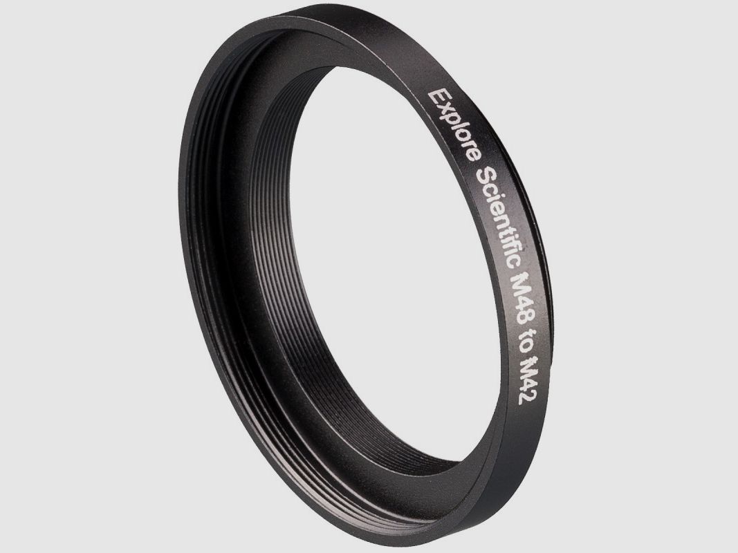 EXPLORE SCIENTIFIC Adattatore riduttore T2 da M48x0,75 a M42x0,75, immagine 1 di 3