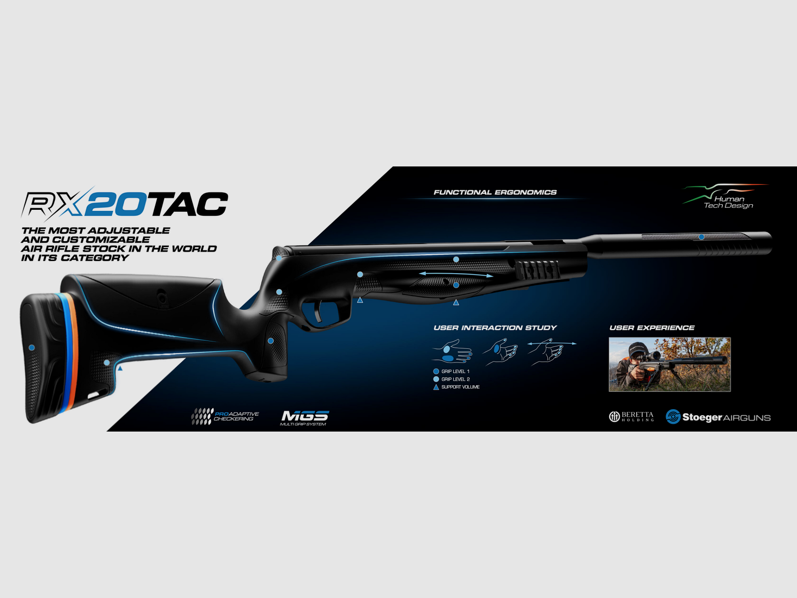Stoeger RX20 TAC Suppressor Luftgewehr Set mit Zielfernrohr und Zweibein, Bild 20 von 42