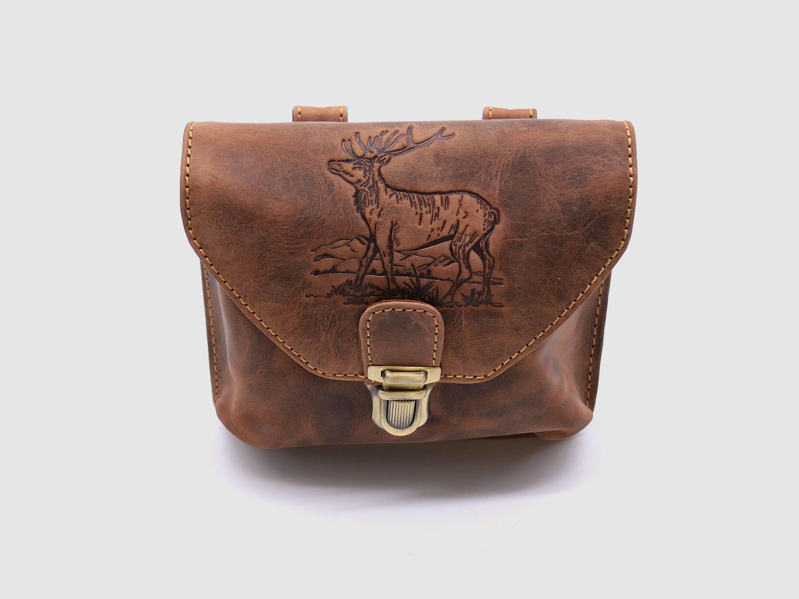 Greenburry Leder Gürteltasche Vintage Hirsch braun 1754V-STAG3-25