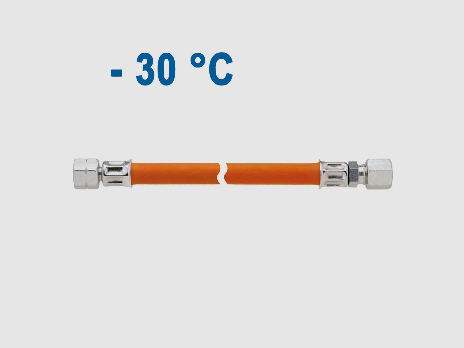 Mitteldruck-Schlauchleitung 10 bar, G 1/4 LH-ÜM x RVS 10, 750 mm, Bild 2 von 3