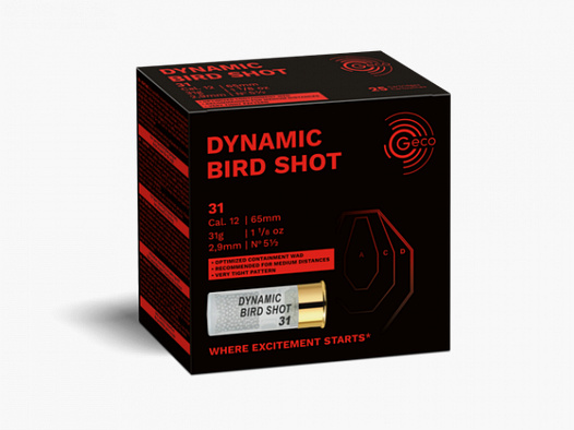 GECO DYNAMIC BIRD SHOT - 12/70 - 2,7 MM - 28 G - 25 STÜCK