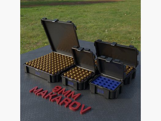 Filamelt Munitionsbox / Ammo Box 9mm Mak (9x18) – Patronenbox ‘Klappdeckel’ – 20 / 25 / 50 / 100 Runden