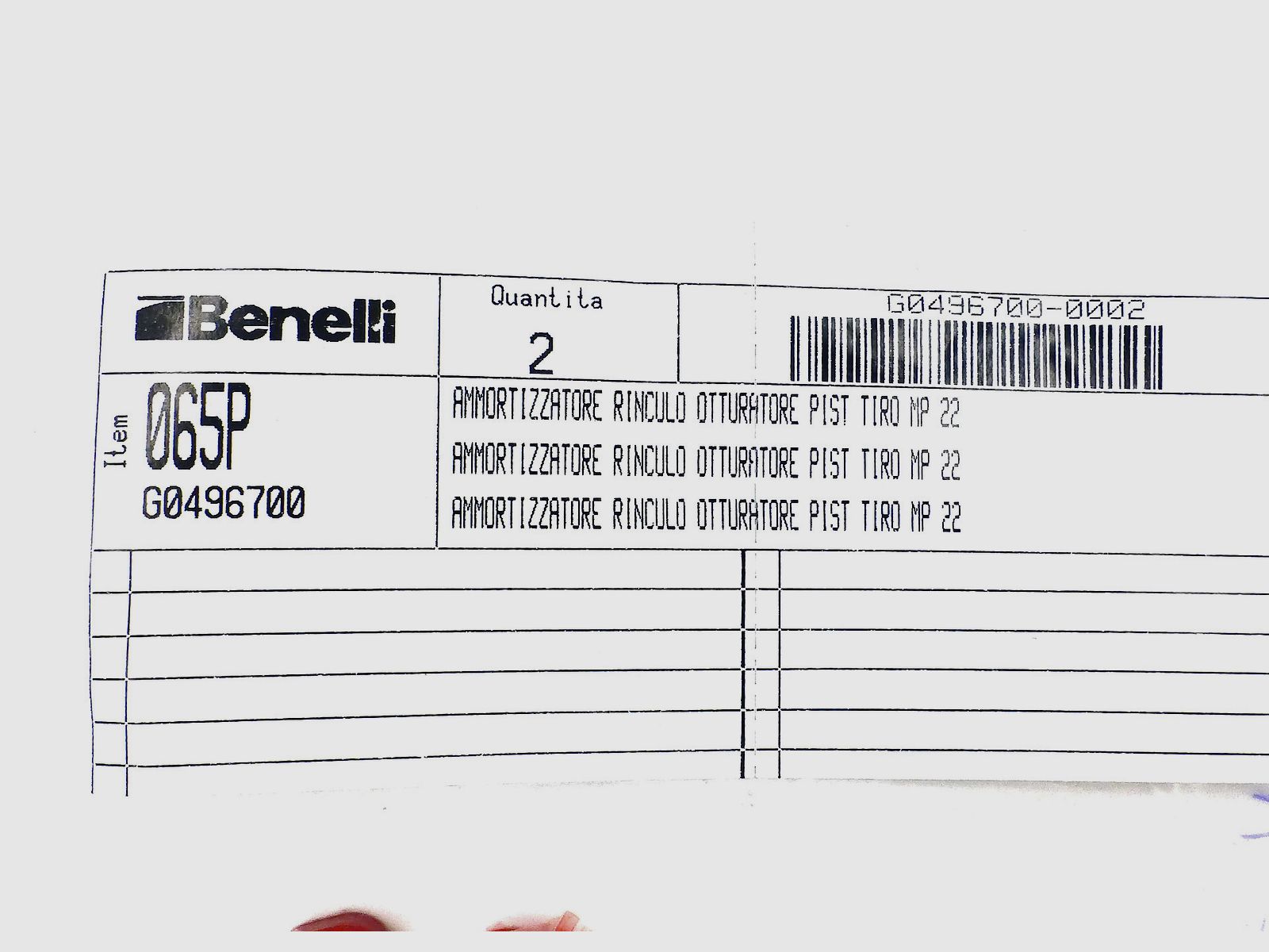Rückstoßdämpfer für Pistole BENELLI MP22, Bild 2 von 2