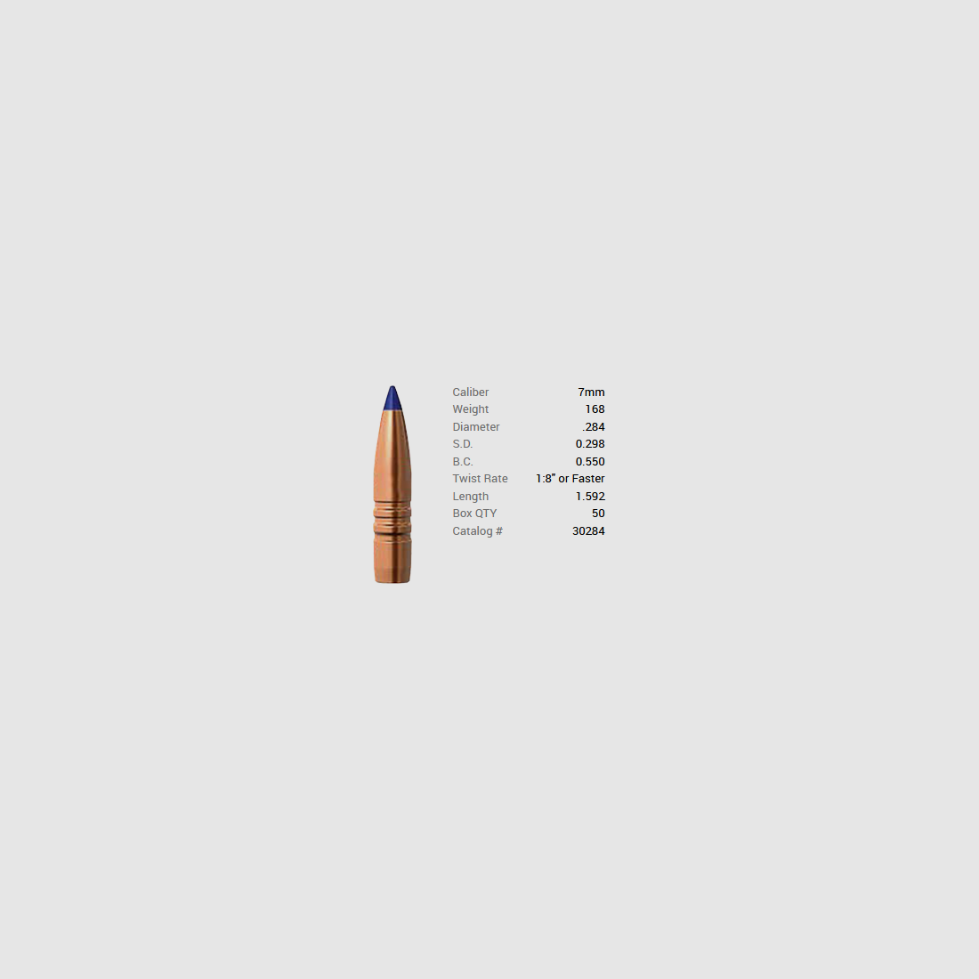 Barnes Geschoss 7mm/.284 168GR Long-Range X BT 50 Stück, Bild 1 von 6