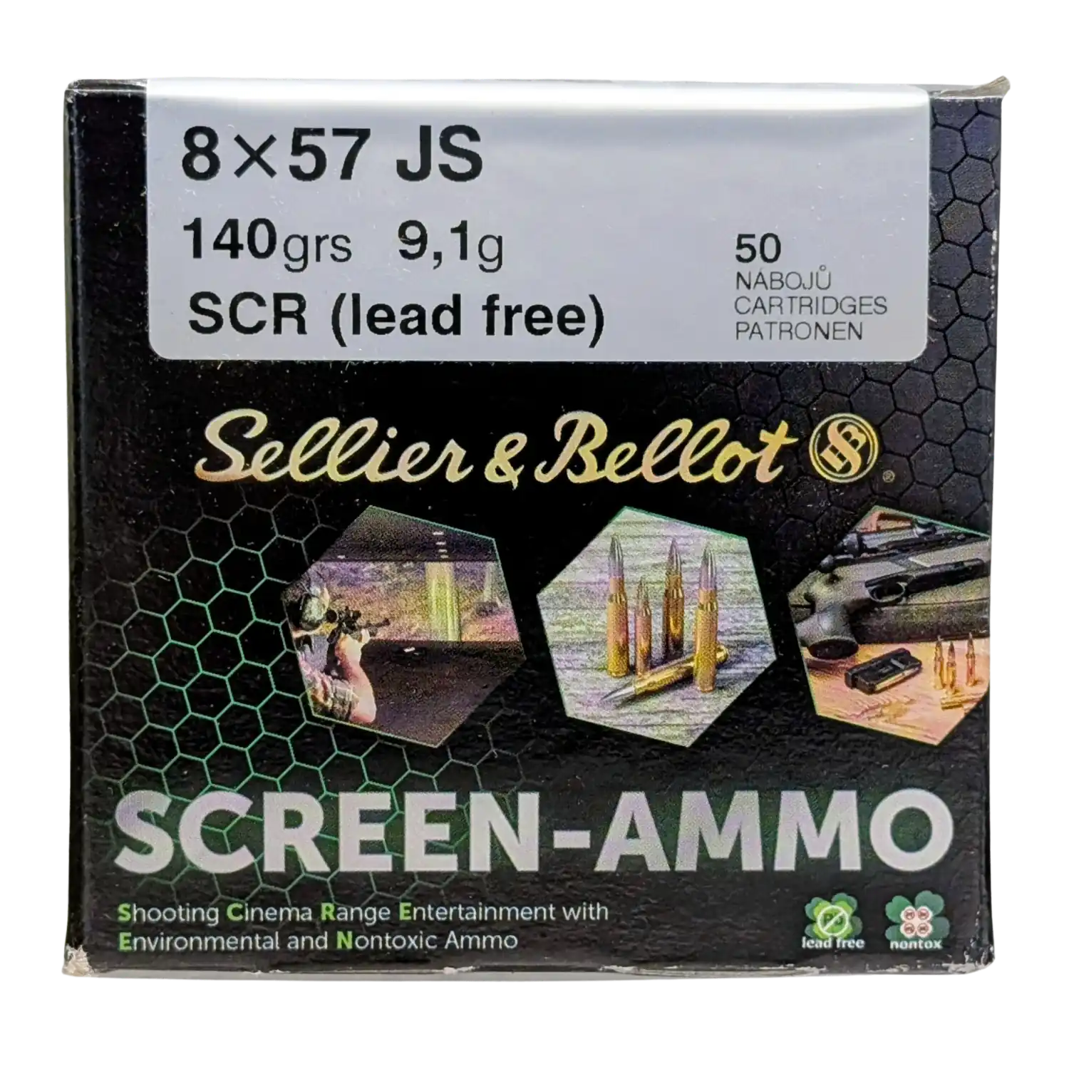 S&B 8x57IS Screen Ammo SCR Zinco 140gr 50 colpi