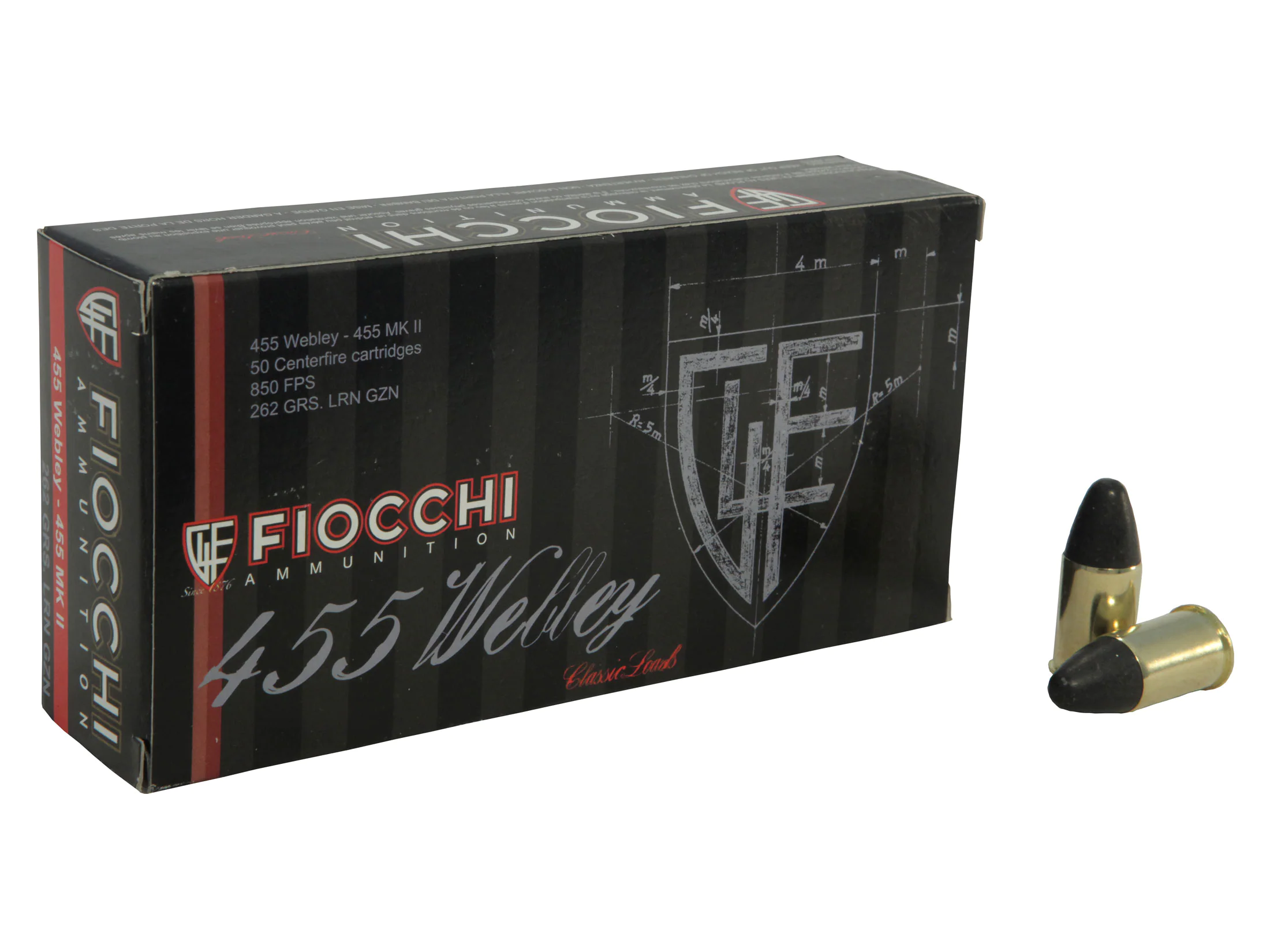 Fiocchi, 455 Webley, LRN, 262 grs, 50 szt