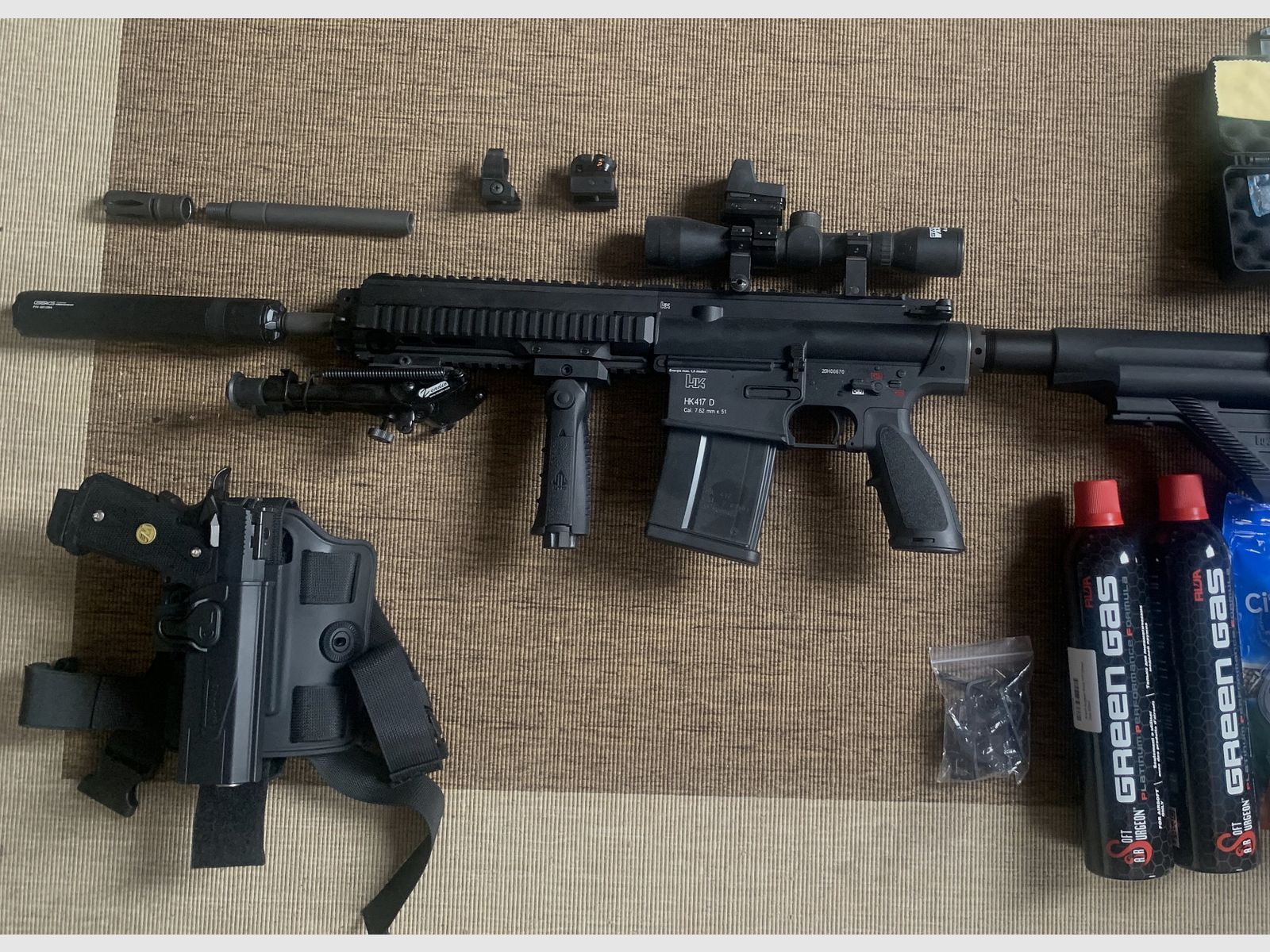 VFC HK417 GBB + Wei ETech Hi-Capa + Holster