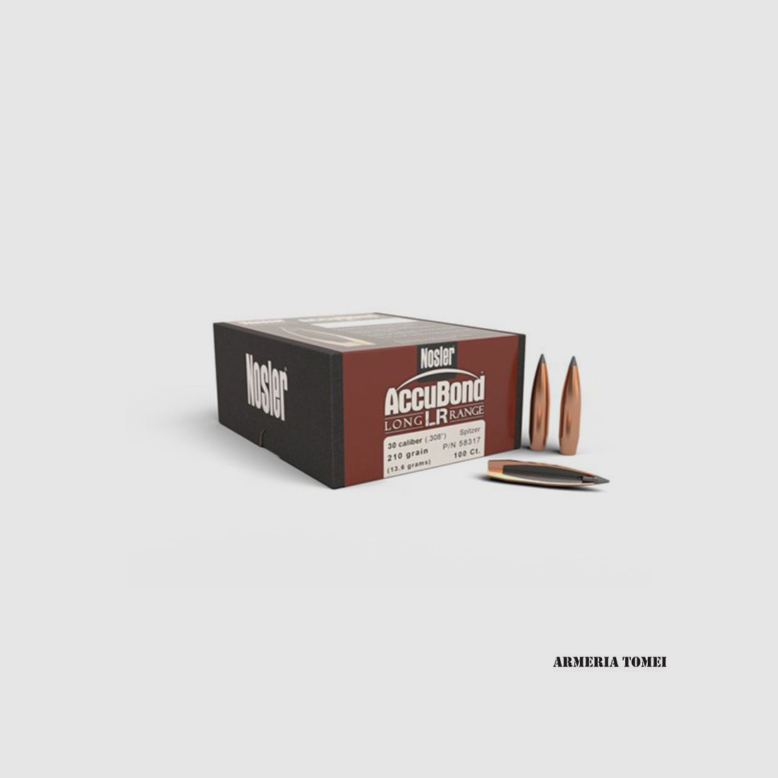BULLE – NOSLER – ACCUBOND LR 30 Cal (.308″) ABLR 210gr Spitzer 13.6 grams (100 pcs)