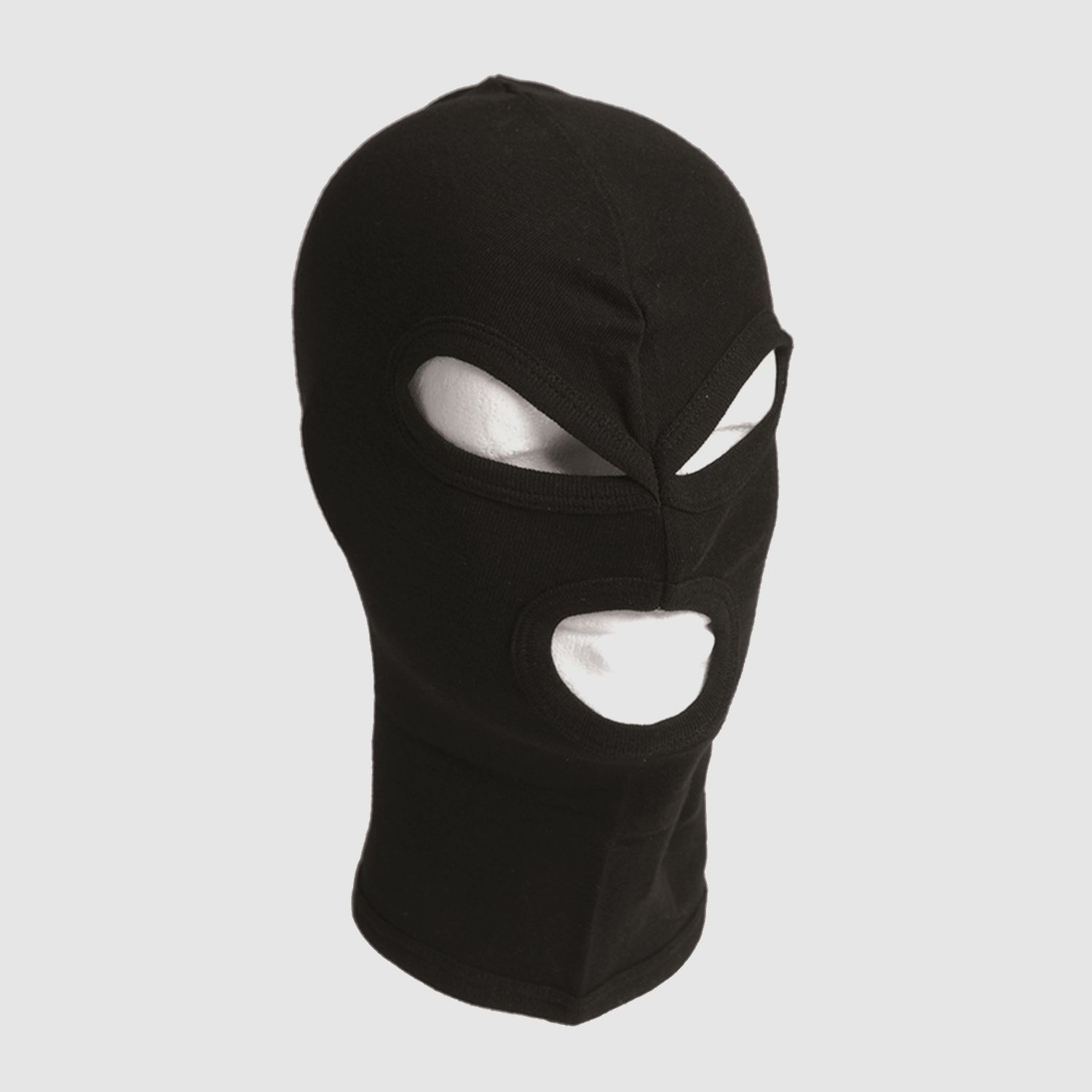 MILTEC Balaclava black 100% cotton 3 openings