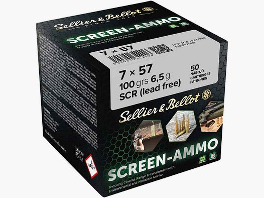 7x57 Screen-Ammo SCR Zink 6,5g/100grs. Sellier & Bellot