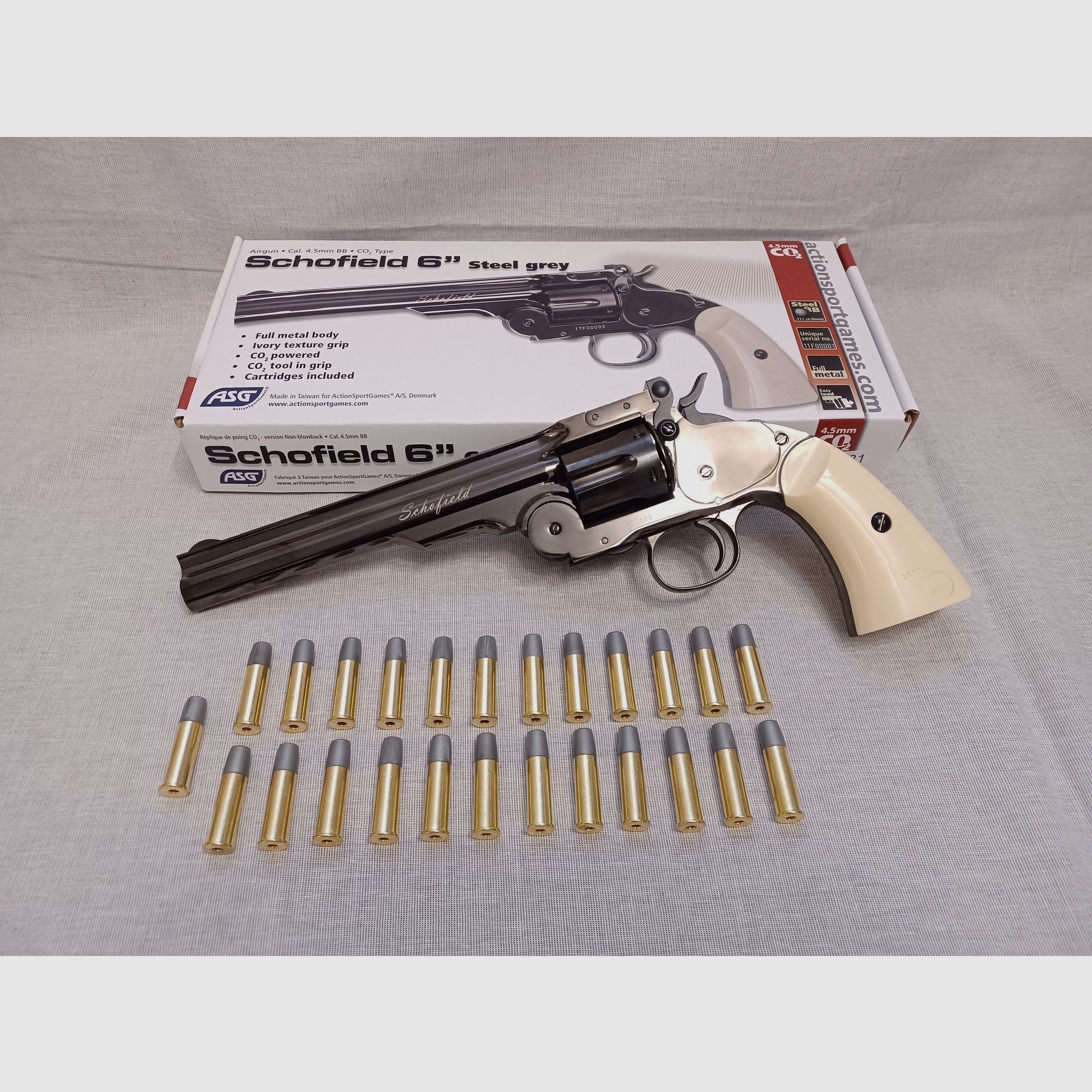 Schofield 6" - plated steel / 4,5 mm BB / CO2 / Revolver / OVP (137)