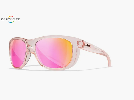 Wiley X Weekender sunglasses with CAPTIVATE™ Polarized Rose Gold Mirror lenses, Crystal Blush frame