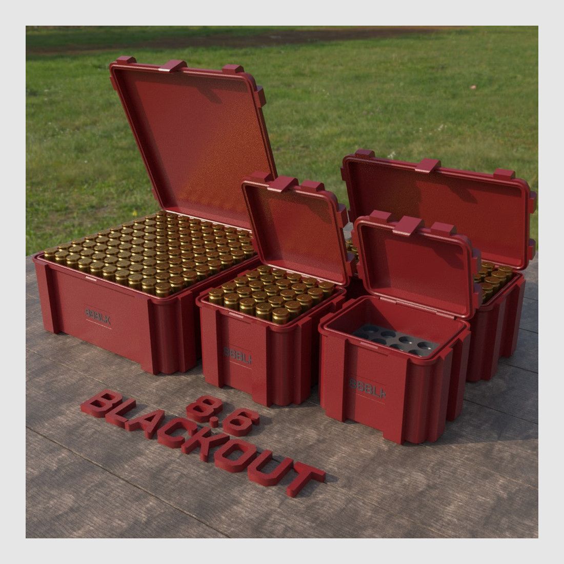 Filamelt Munitionsbox / Ammo Box 8.6 Blackout – Patronenbox ‘Klappdeckel’ – 20 / 25 / 50 / 100 Runden