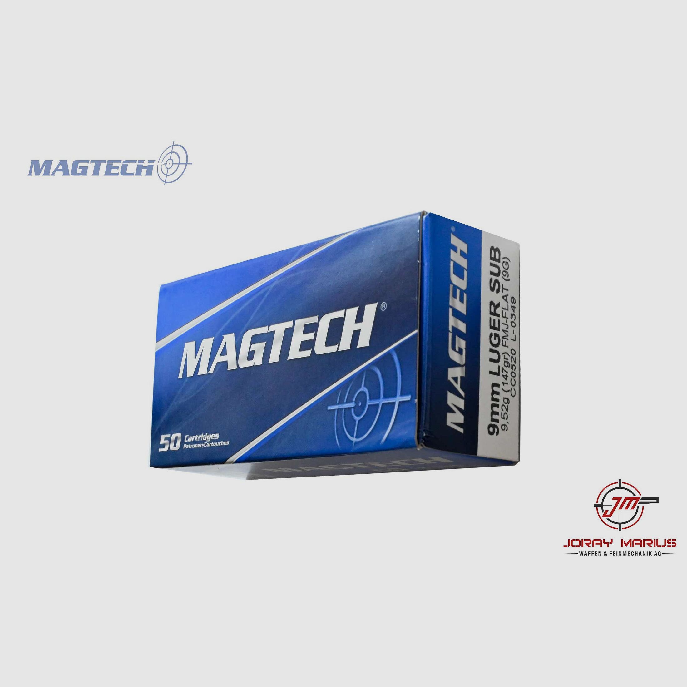 9mm Para Magtech Subsonic 9.52g 147gr FMJ Flat