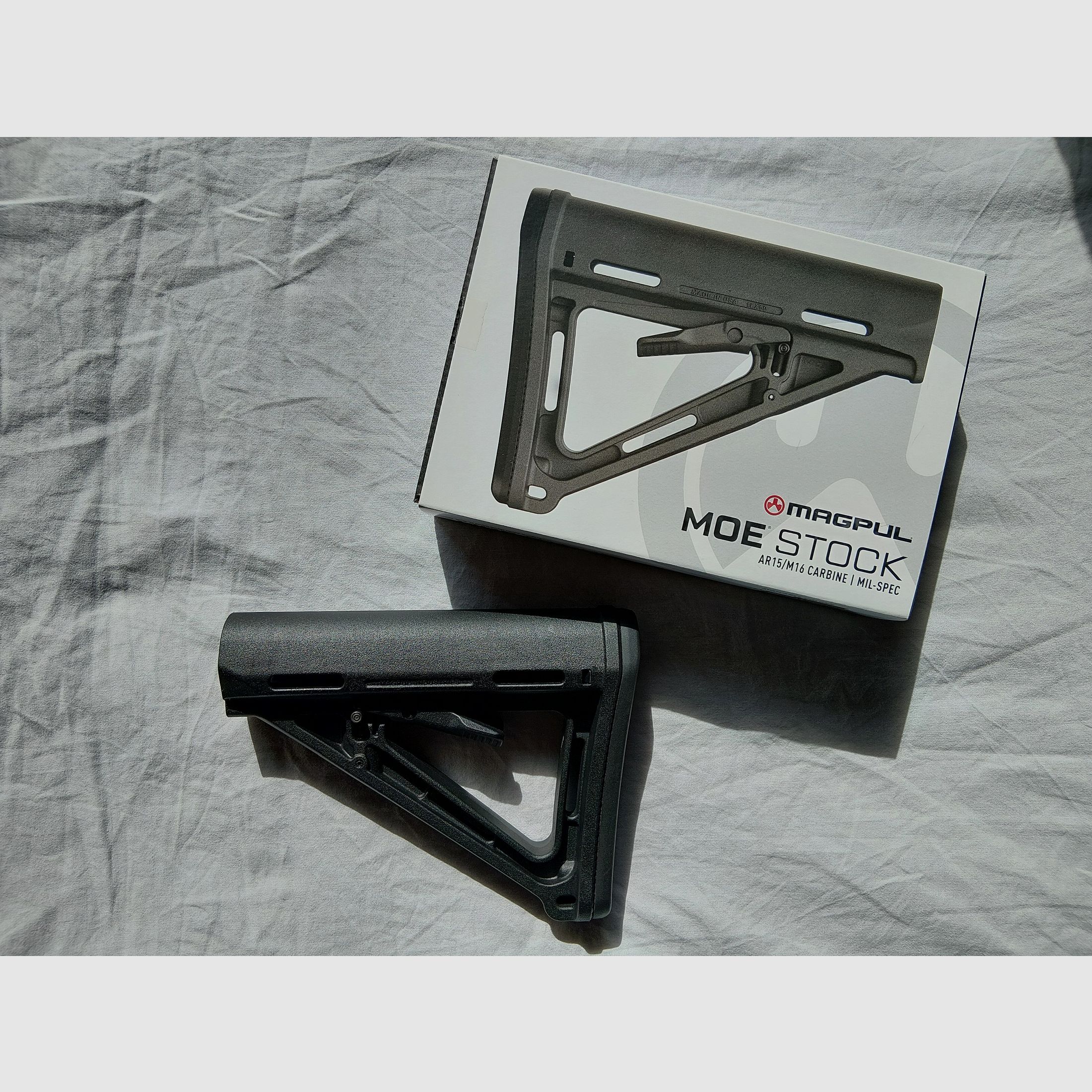 Magpul MOE Stock (Mil-Spec) – nero – condizioni top (leggermente modificato), immagine 2 di 3