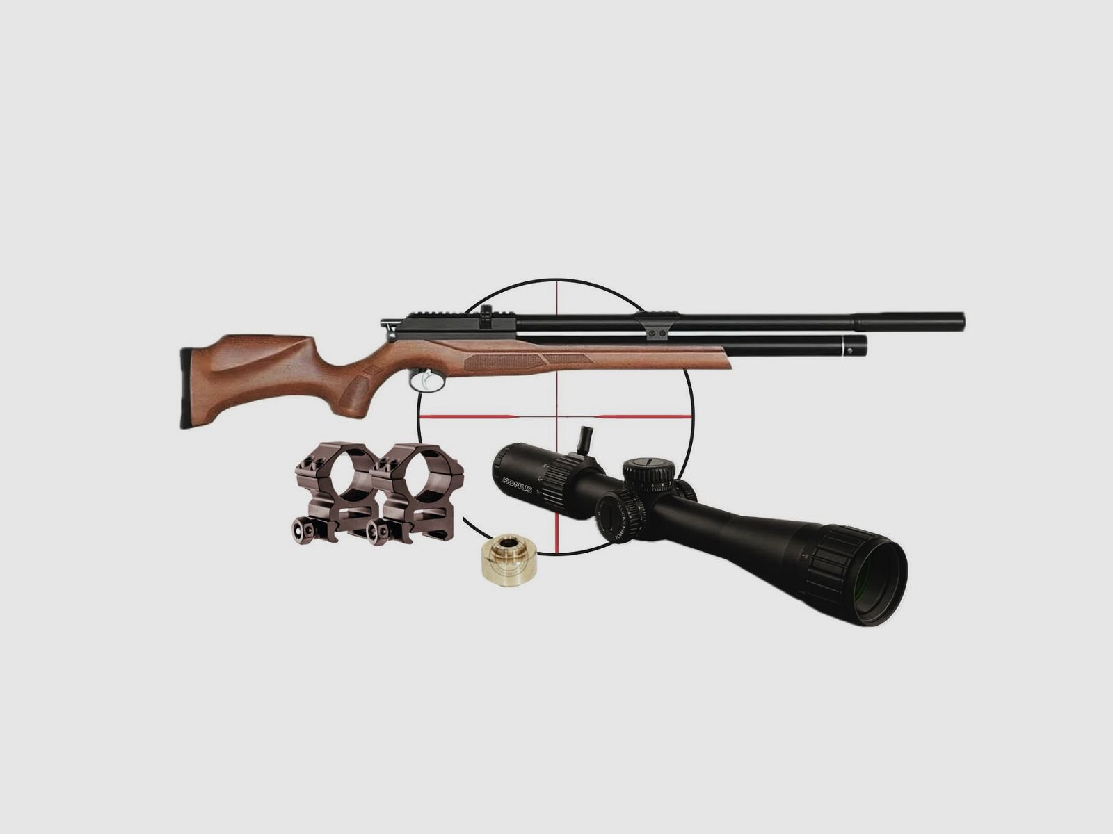 Pack Snowpeak M25W Wood PCP – Carabina de aire comprimido cal. 5,5 mm 19,9 J