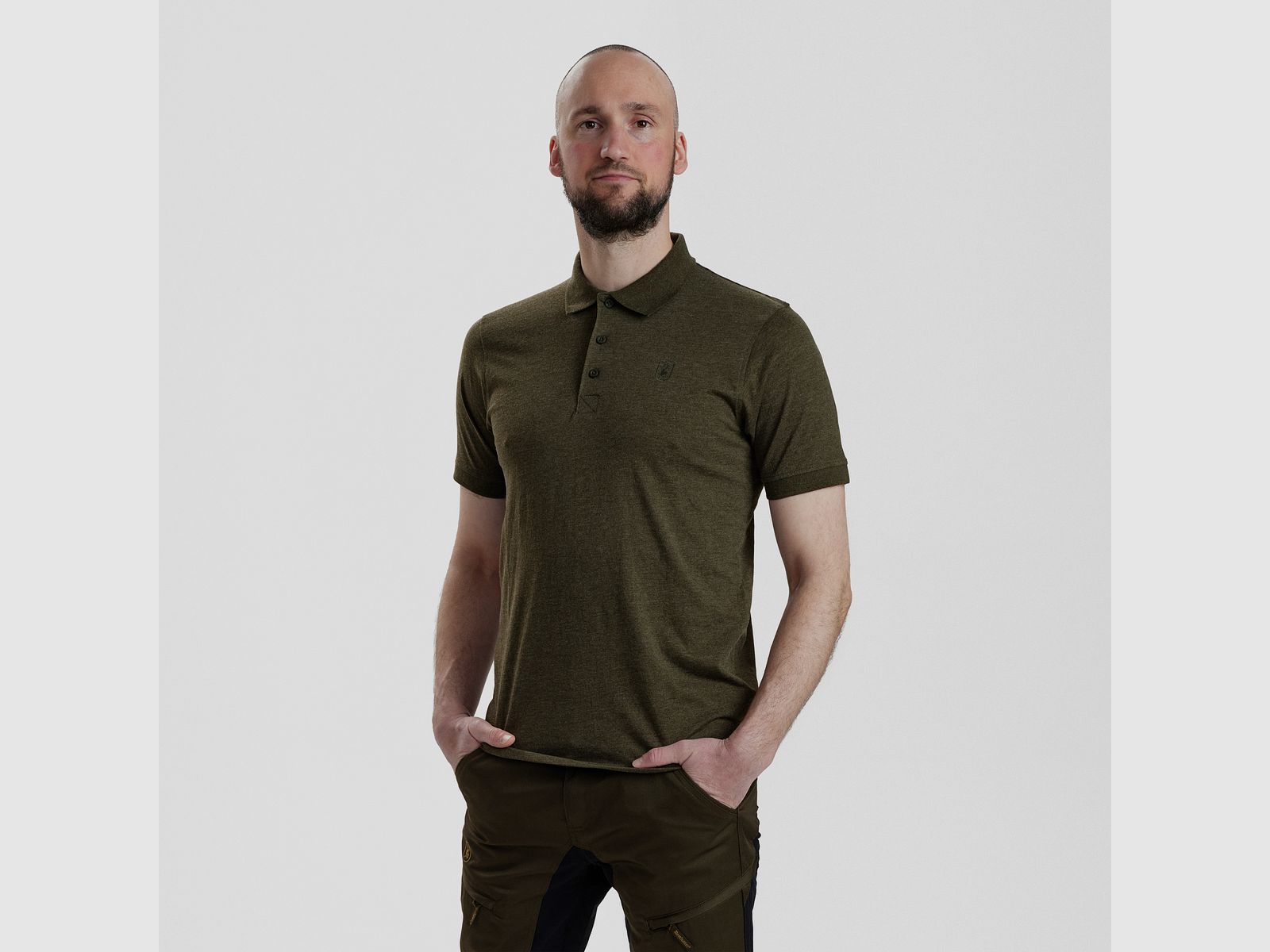 Gunnar Polo Shirt - Adventure Green Melange - Size: M