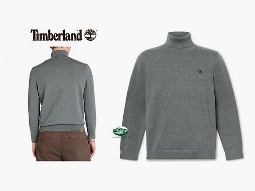 TIMBERLAND Maglia Williams River dolcevita in cotone grigio scuro