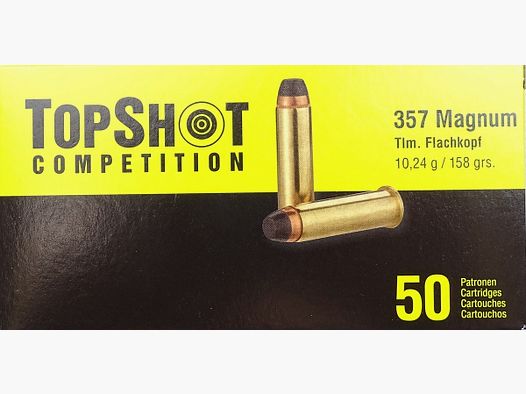 TopShot .357 Magnum Tlm. Pointe Plate 158grs - 50 coups