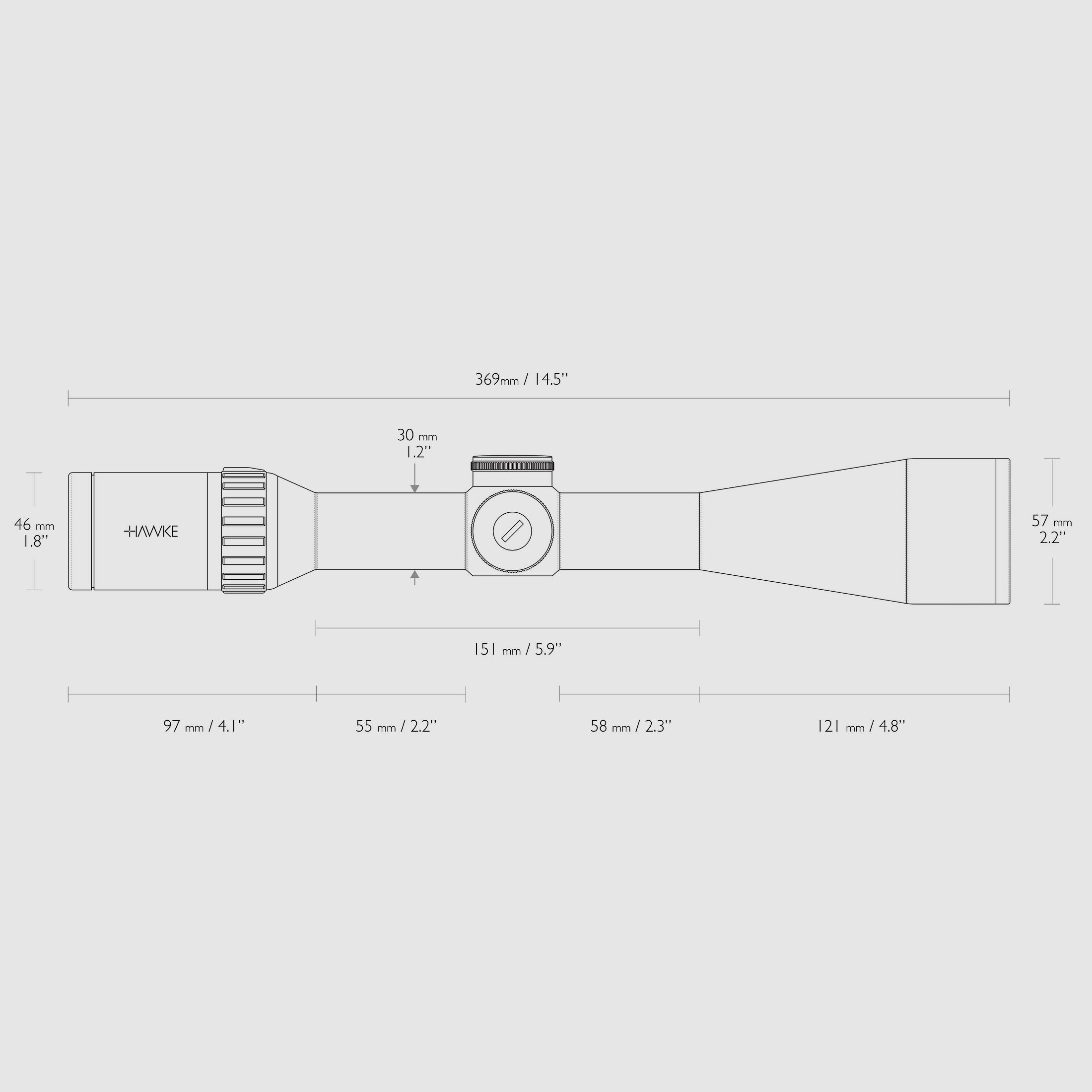 HAWKE 16350 telescopio di puntamento ENDURANCE 30 WA SF 4-16x50 LR DOT 8x