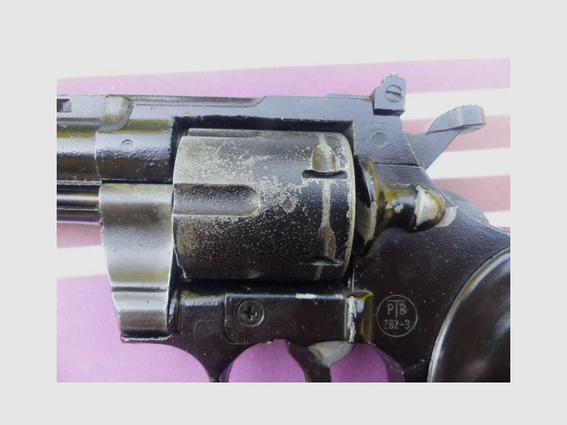 Schwerer Revolver Python Cal. .380k (9mm R) brüniert 6-Schuss Trommel