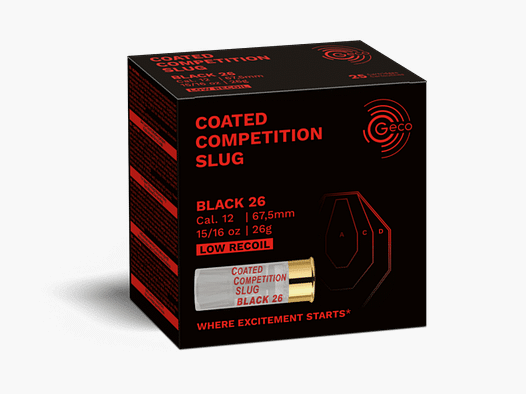 12/67.5 Geco Coated Competition Slug Black, 26g