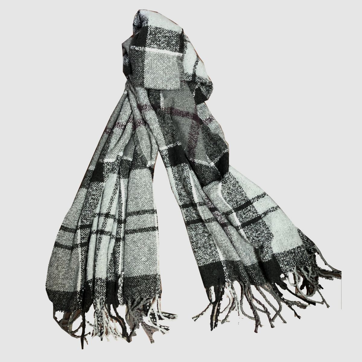 Écharpe en boucle tartan BARBOUR gris