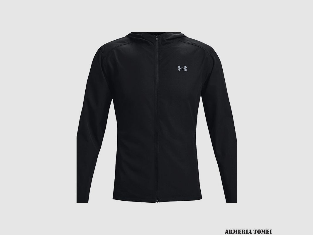 UNDER ARMOUR – OUTRUN THE RAING Jas Zwart / Reflecterend, afbeelding 1 van 7