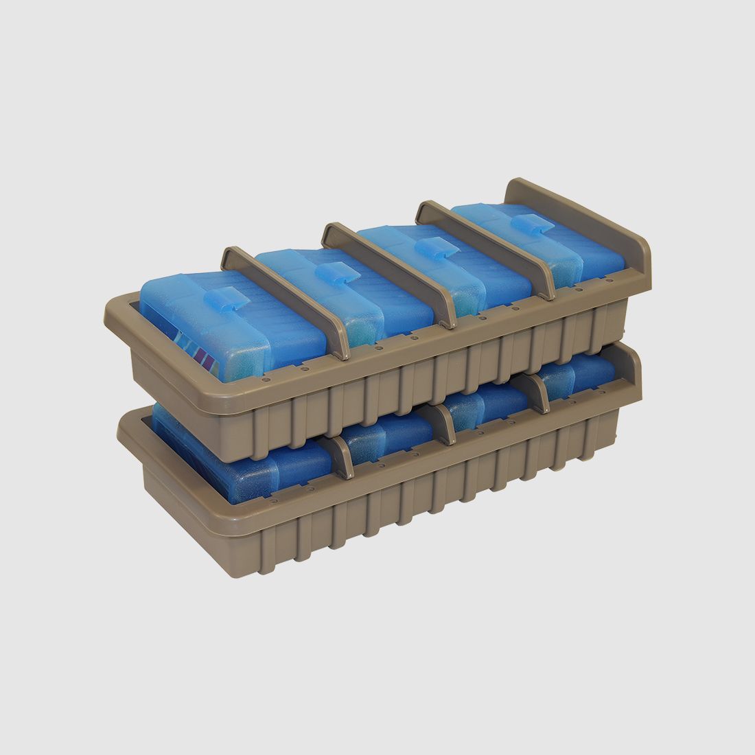 MTM Patronenboxenrek ARRS Ammo Rack blauw helder/donker aarde klein geweer
