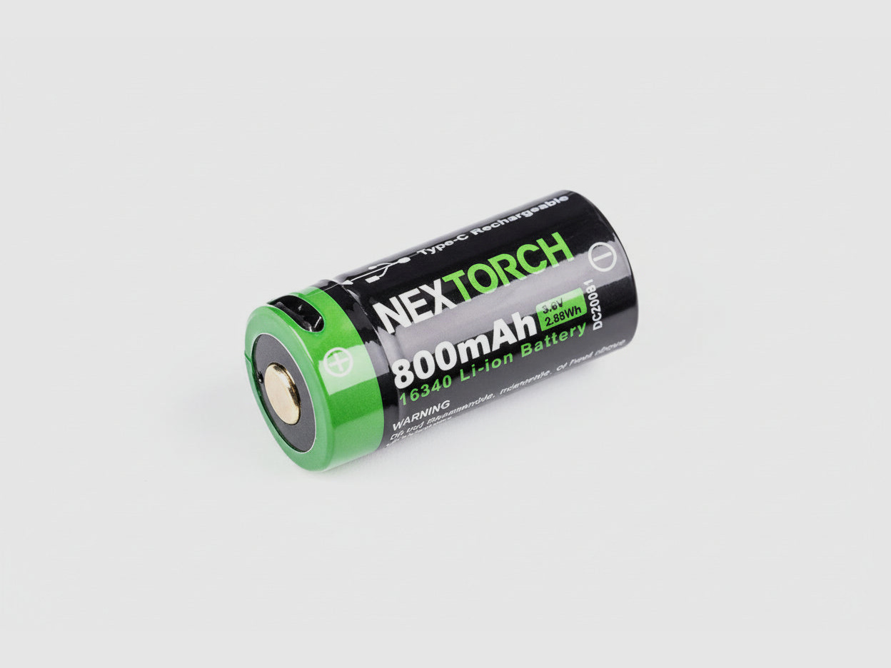 NEXTORCH DC20061 16340 Batterie USB-C – 3,6 V 800 mAh pour TA20 & TA21